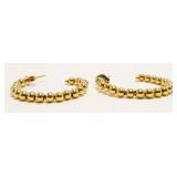 14K Y Gold Beaded Half Hoop Earrings 1.4g