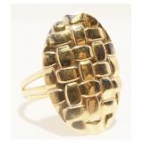 14K Y Gold Oval Ring Sz 9 1.4g