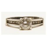 Sterling Silver & CZ Engagement Ring Sz 7 2.8g