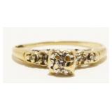 Vtg10K Y Gold & Diamond Engagement Ring Sz 8 2.1g