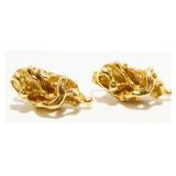 14K Y Gold Stud Earrings 1.65g