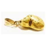 22K+ Gold Nugget Pendant 14K Clasp 3.25g