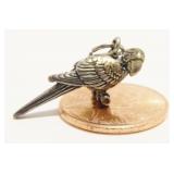 Sterling Silver Parrot on Perch Charm 3.35g