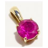 Petite 14K Y Gold & Ruby Pendant .4g