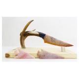 Marty Smith Stag Handle FL Coral Knife, Arrowheads