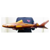 Carved Wood Shark Wall-Hanging