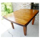 Two-Tone Kuolin Solid Wood Dining Table with Leaf