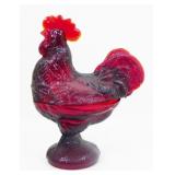 Glass Rooster Candy Dish