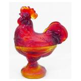 Glass Rooster Candy Dish