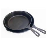Two Lodge Cast Iron Skillets 12" & 10.5"