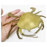 Vintage Brass Crab Trinket Box