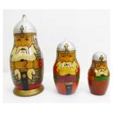 Three Wood Russian Dolls