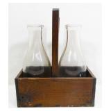 Wood Milk Bottle Caddy
