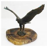 Vtg Avon Eagle Statue & Wood Base
