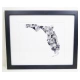 Framed Florida Counties Wall Art