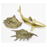 Small Brass Seashells & Shark
