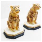 Vtg Porcelain Staffordshire Style Cheetahs
