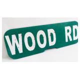 Wood Road Street Sign, Plastic