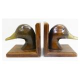 Wood Duck Head Book Ends