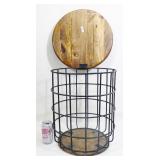 Metal & Wood Storage Stool