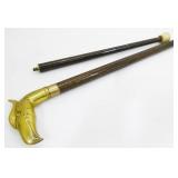 Brass & Wood Collapsible Walking Stick