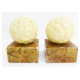 Marble Golf Ball Book Ends