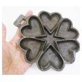 Small Cast Iron Heart Cookie Pan