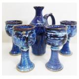 Handmade Ceramic Goblet & Carafe Set