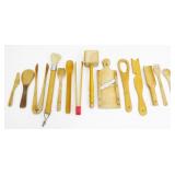 Grouping of Wood Kitchen Tools & Utensils