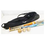 Baseball Bats, Balls & Nike Bag