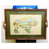 Framed Original Buffalo Watercolor Painting