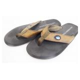 Southern Tide Flipjack Leather Flip Flops Size 8
