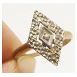 Two-Tone 10K Gold & Diamond Ring Sz 6 1.8g