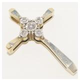 10K Y Gold & Diamond Cross Pendant 1.5g