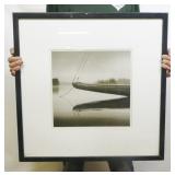 Framed Black & White Boat Print