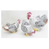 Ceramic Chickens & Roosters: See Photos