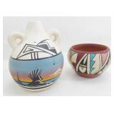 Native American Style Pottery, Signed