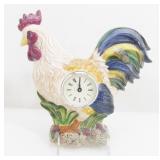 Ceramic Rooster Clock on Stand