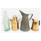 Small Vintage Copper (2) and Brass Pitchers