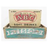 Two Vintage Cardboard Soda Pop Crates