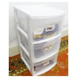 Three Drawer Storage Unit with Contents