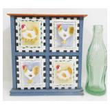 Wood Trinket Box with Ceramic Drawers