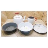 Grouping of Vintage Enamelware