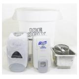Soap & Sanitizer Dispensers in Large Ice Bucket