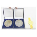 3x Brass Great Seal State of Florida Paperweight