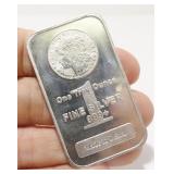 One Ounce .999 Silver Bullion Bar