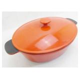 French Oval Enameled Cast Iron Dutch Oven