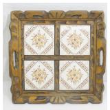 Tiled Wood Serving Tray (Browns & Yellow)