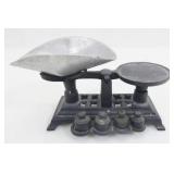 Sm Vtg Cast Iron  Aluminum Scale Removable Weights