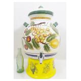 Large Italian Ceramic Tabletop Drink Dispenser